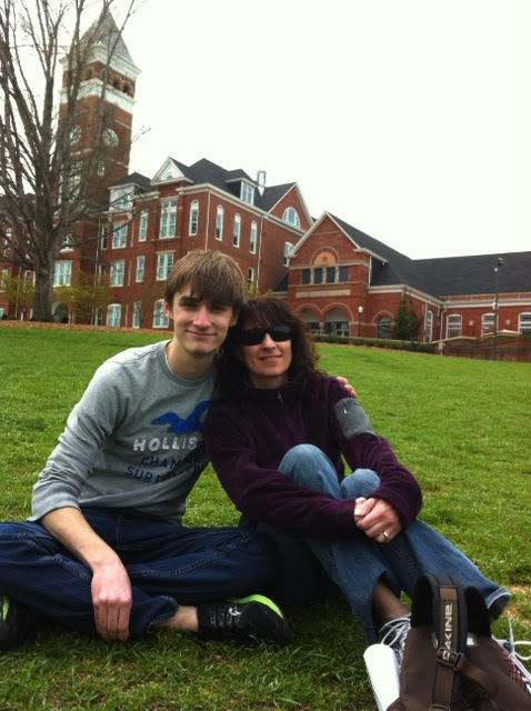 With mom on the Clemson lawn, 2013 or 2014.